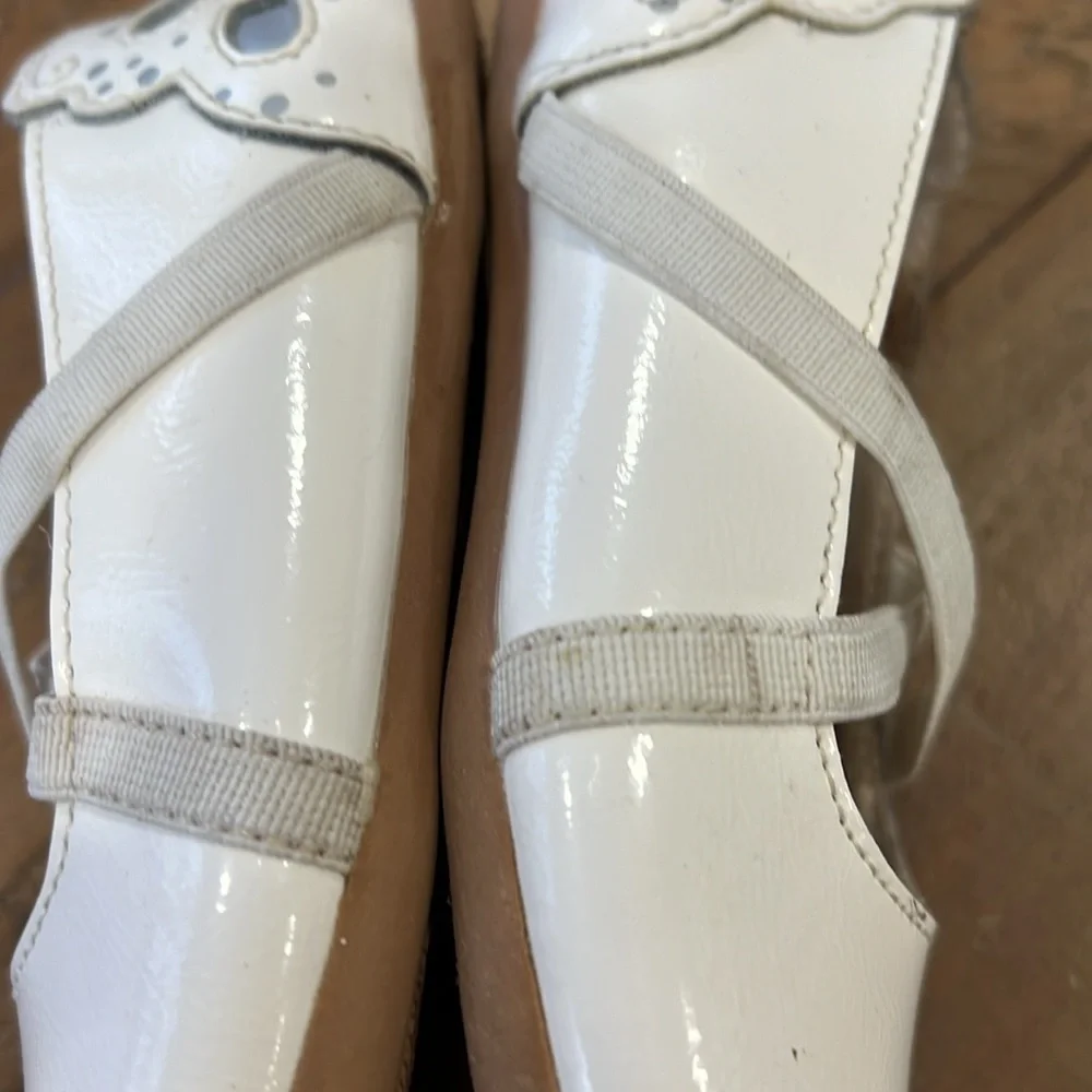 Livie and Luca white patent Mariposa shoes